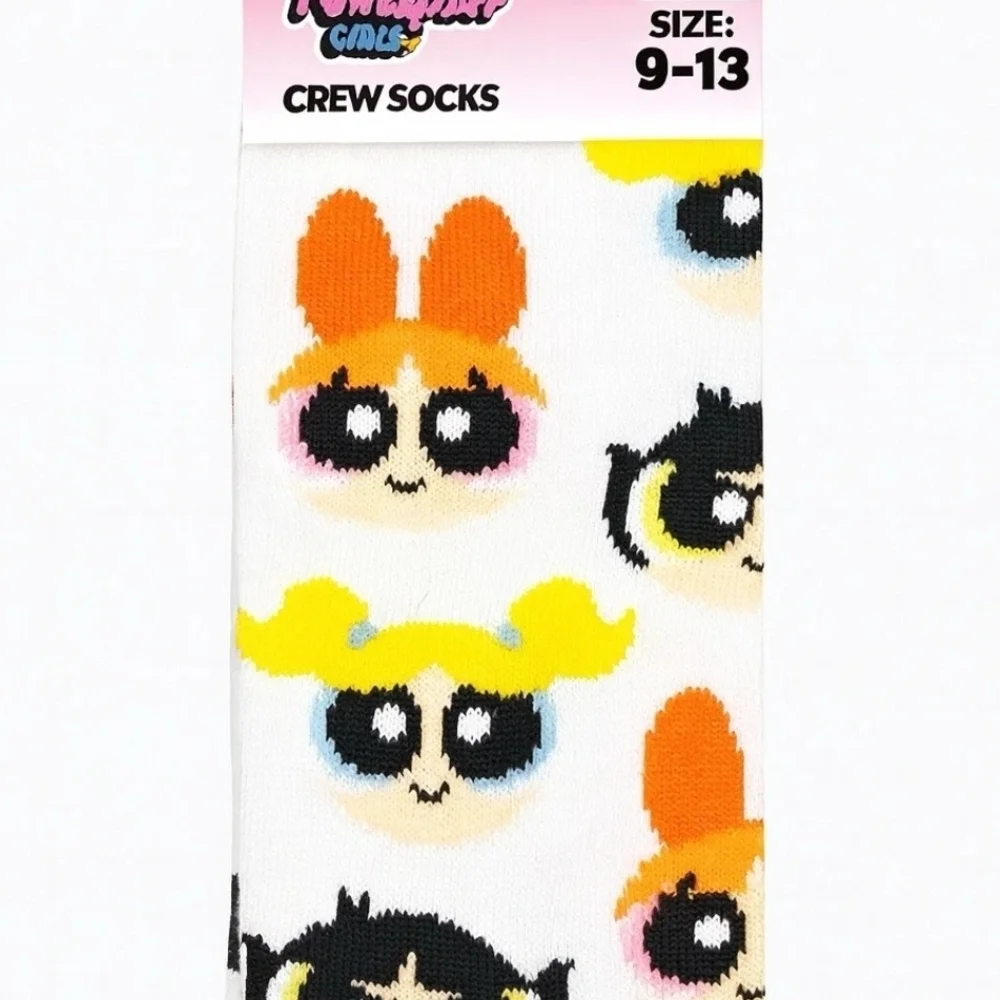 Powerpuff Girls Crew Socks Bubbles Buttercup Blossom New Super Hero Novelty Sock